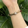 December 30th of the zodiac year, the Year of the Horse, 999 pure silver Good luck smiling face couple hand-woven red rope bracelet design gift Specification image